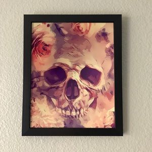 Skull and Flowers Wall Art
